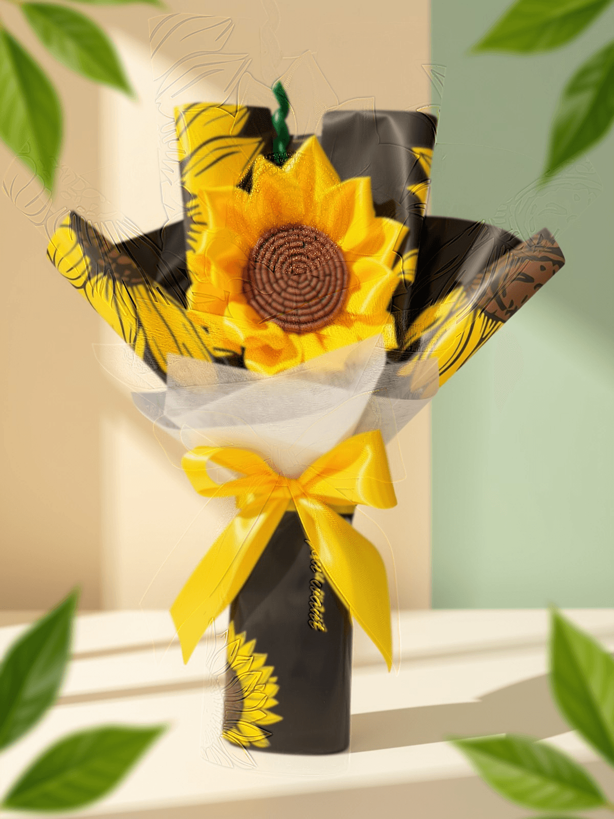 Ramo abanico XS con 1 girasol