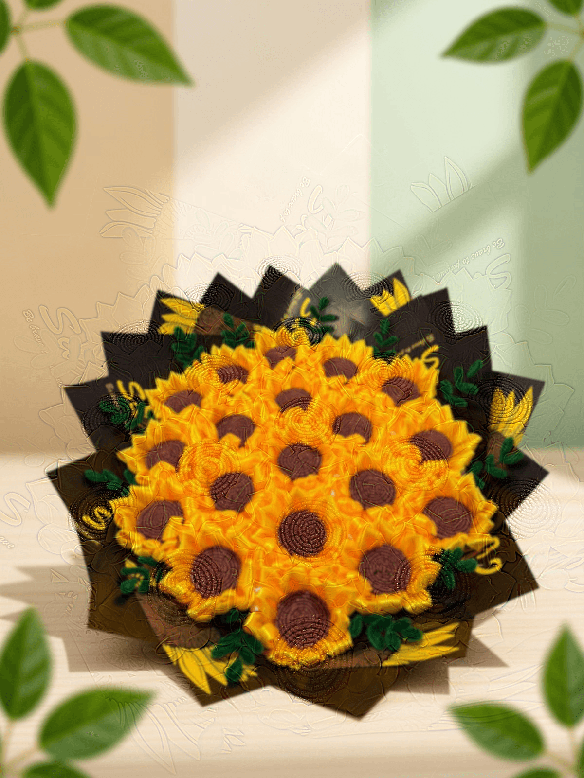 Ramo cono XXXL súper jumbo con 20 girasoles